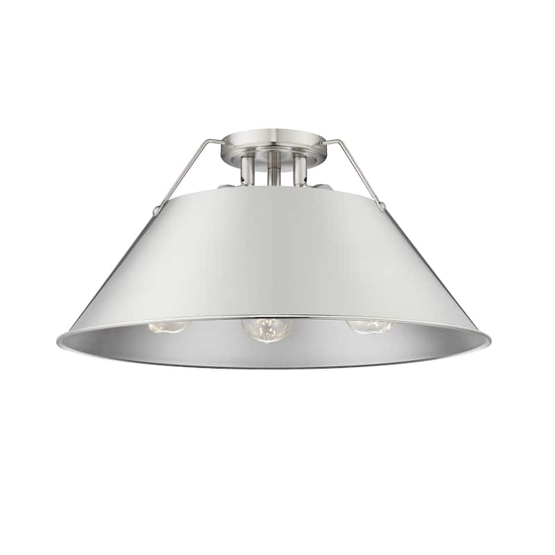 Orwell 3-Light Flush Mount in Pewter - Silver