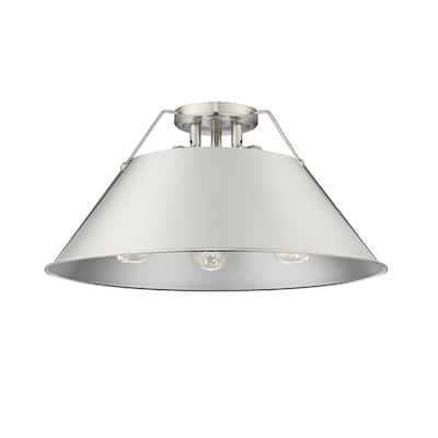Orwell 3-Light Flush Mount in Pewter - Silver