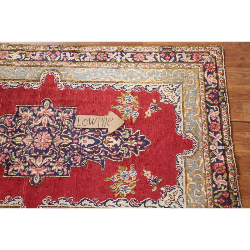 Geometric Kerman Persian Vintage Area Rug Handmade Wool Carpet - 2'10"x 4'7"