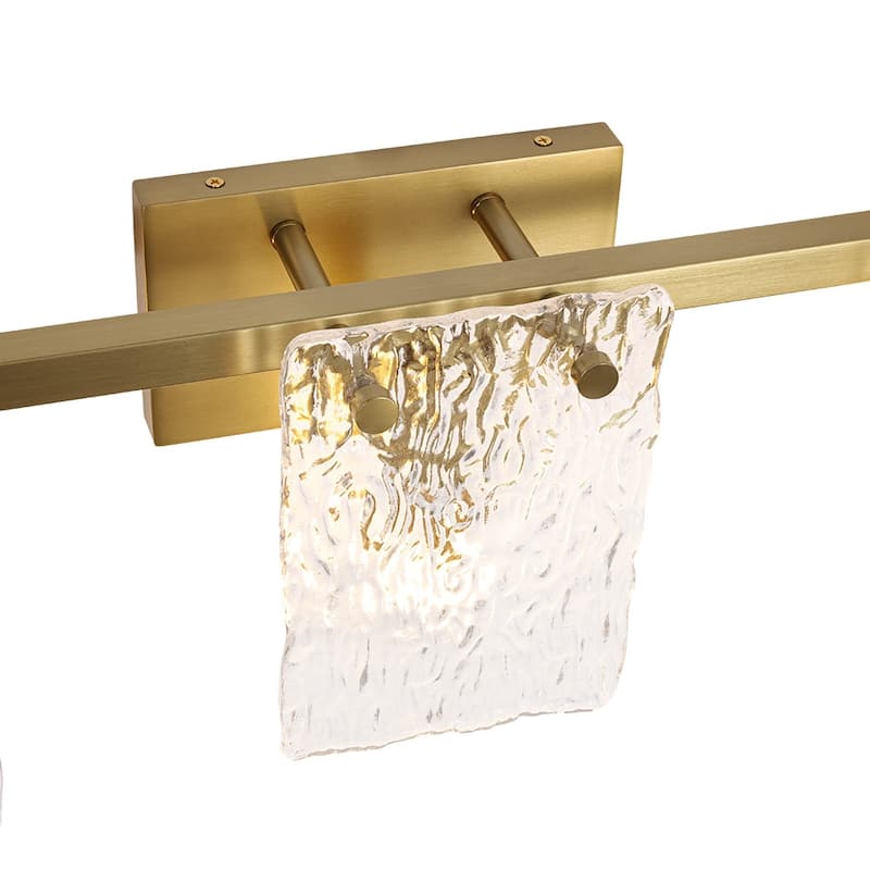 Modern 3-Light Rippled Glass Linear Bathroom Vanity Wall Lamp