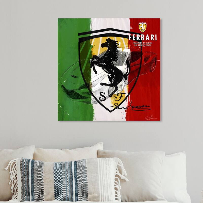 Hatcher and Ethan Prints 'Italian Sport Car' Transportation Red Wall Art Canvas Print - 12 x 12