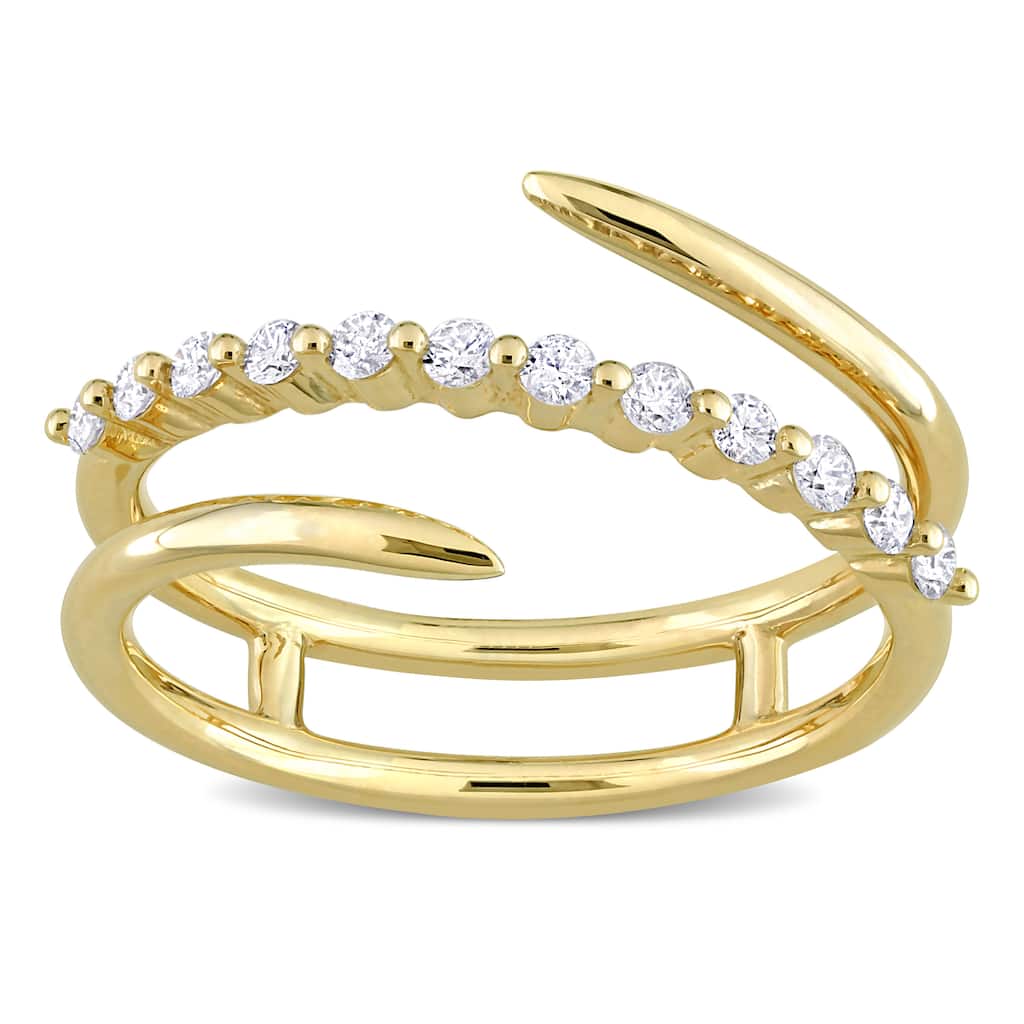 Miadora 1/4ct TDW Diamond Coil Ring in 10k Yellow Gold