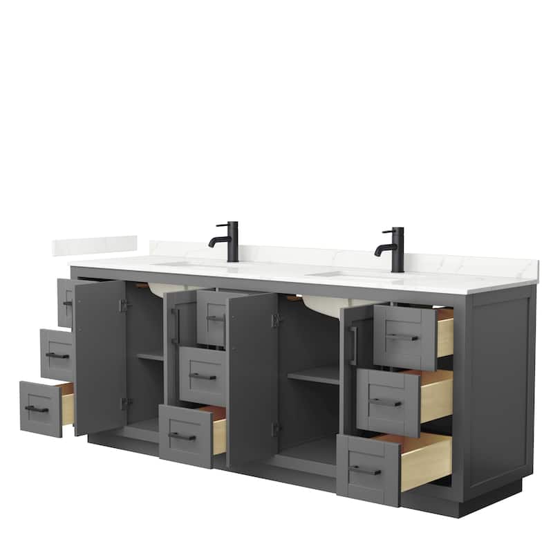 Miranda 84-inch Double Vanity, Quartz Top