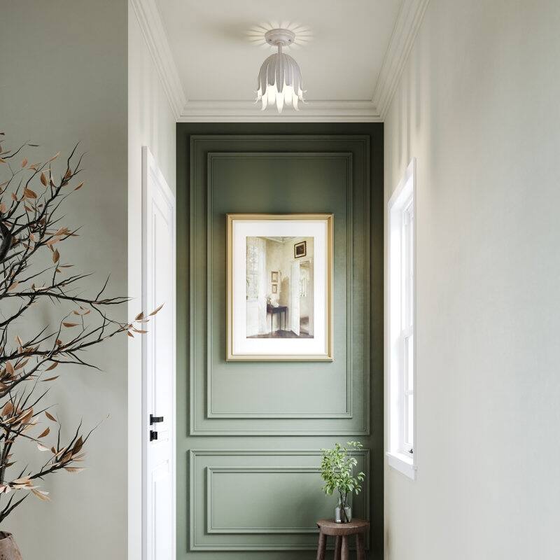 Acroma 1-Light Steel Dimmable Semi Flush Mount - N/A