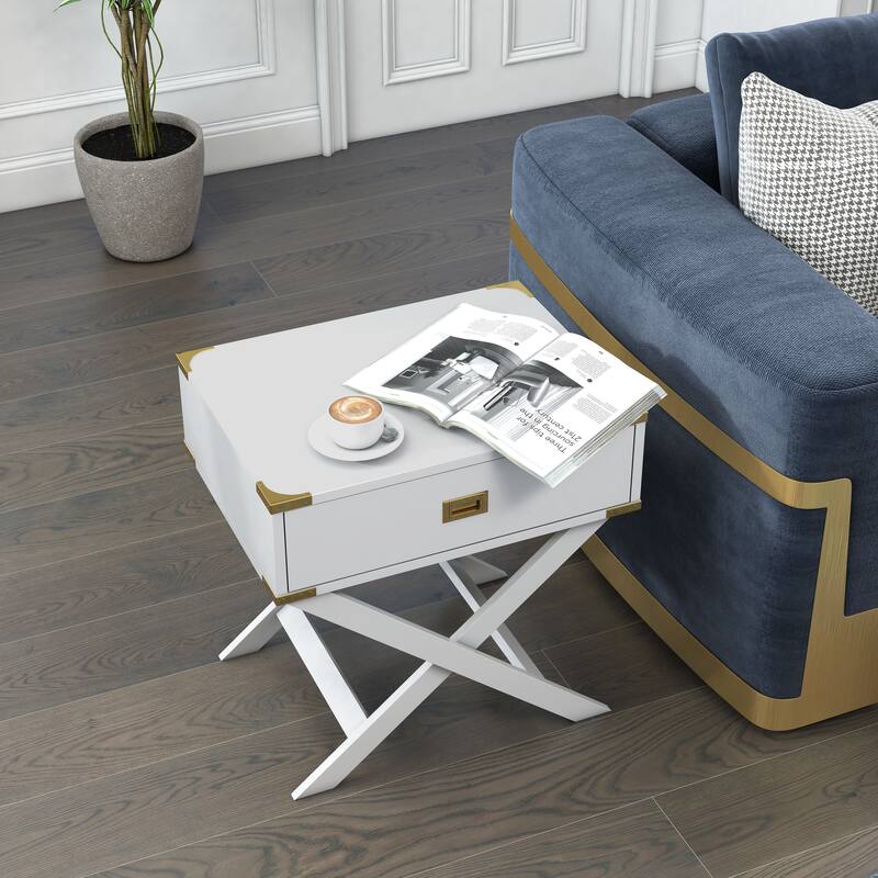 Yore Contemporary 24-inch Solid Wood 1-Drawer Side Table by Furniture of America