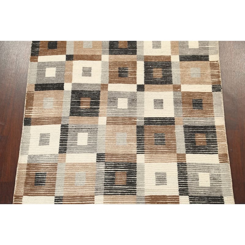 Geometric Contemporary Moroccan Oriental Wool Area Rug Handmade - 5'6" x 7'6"