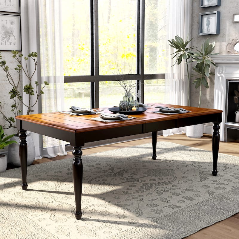 Furniture of America Levole Two-tone 78-inch Expandable Dining Table