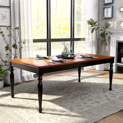 Furniture of America Levole Two-tone 78-inch Expandable Dining Table