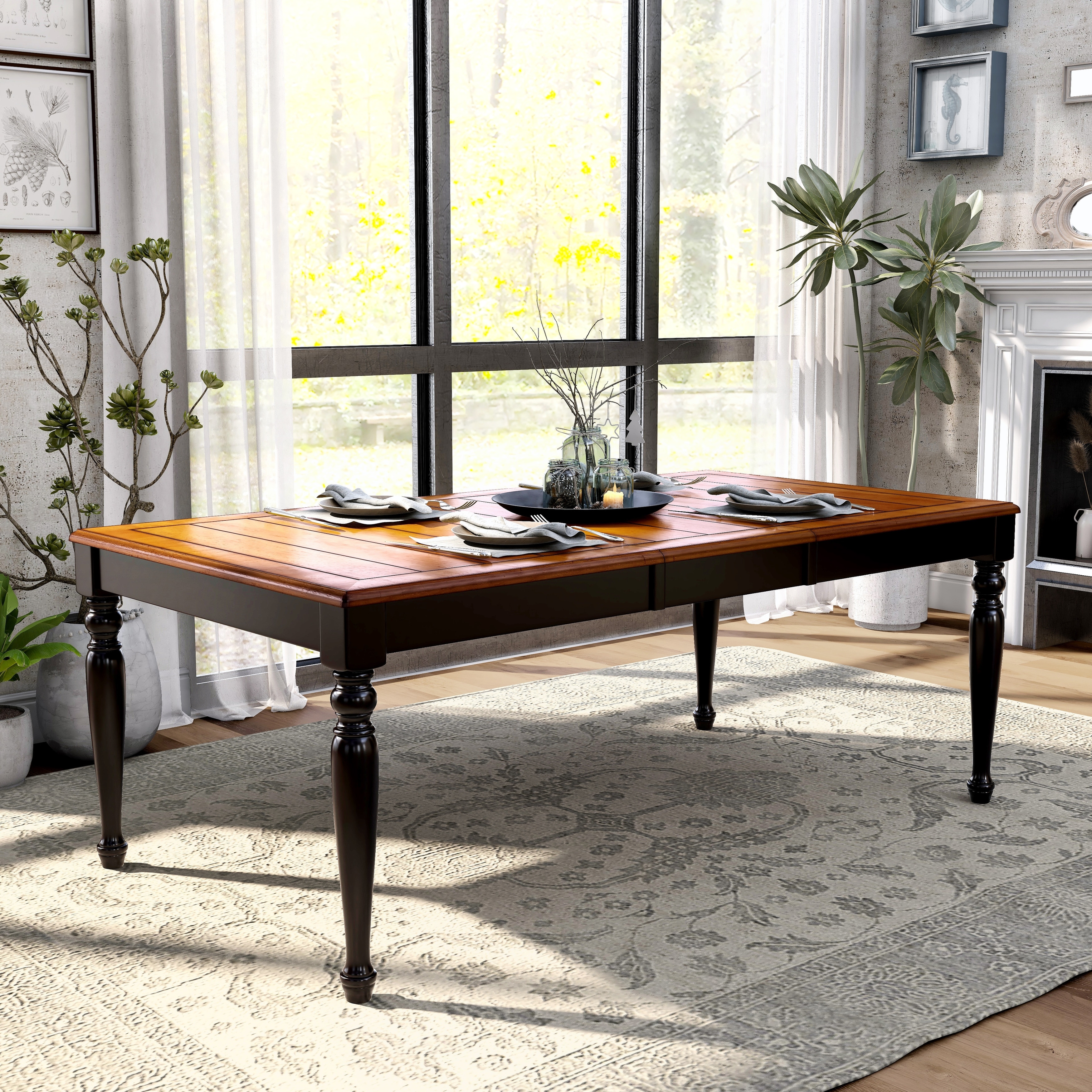 Furniture of America Levole Two-tone 78-inch Expandable Dining Table