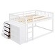 preview thumbnail 6 of 14, Full Over Full Wood Floor Bunk Bed with 4 Drawers and 3 Shelves, White
