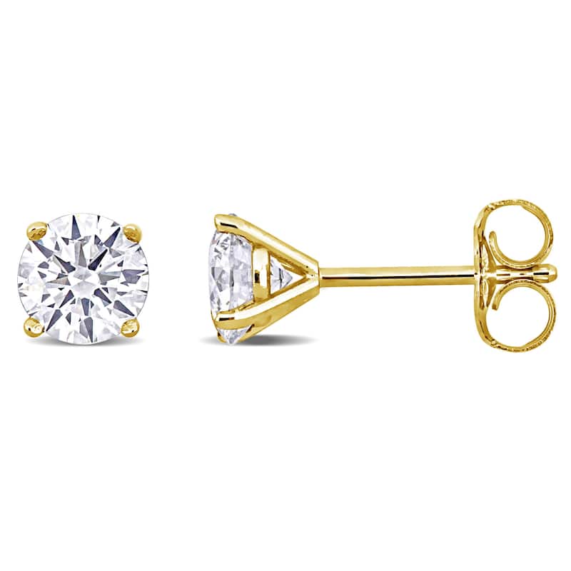 Miadora 1ct TW Lab-Grown Diamond Martini-Style Stud Earrings 14k Yellow Gold