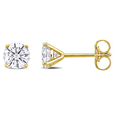 Miadora 1ct TW Lab-Grown Diamond Martini-Style Stud Earrings 14k Yellow Gold