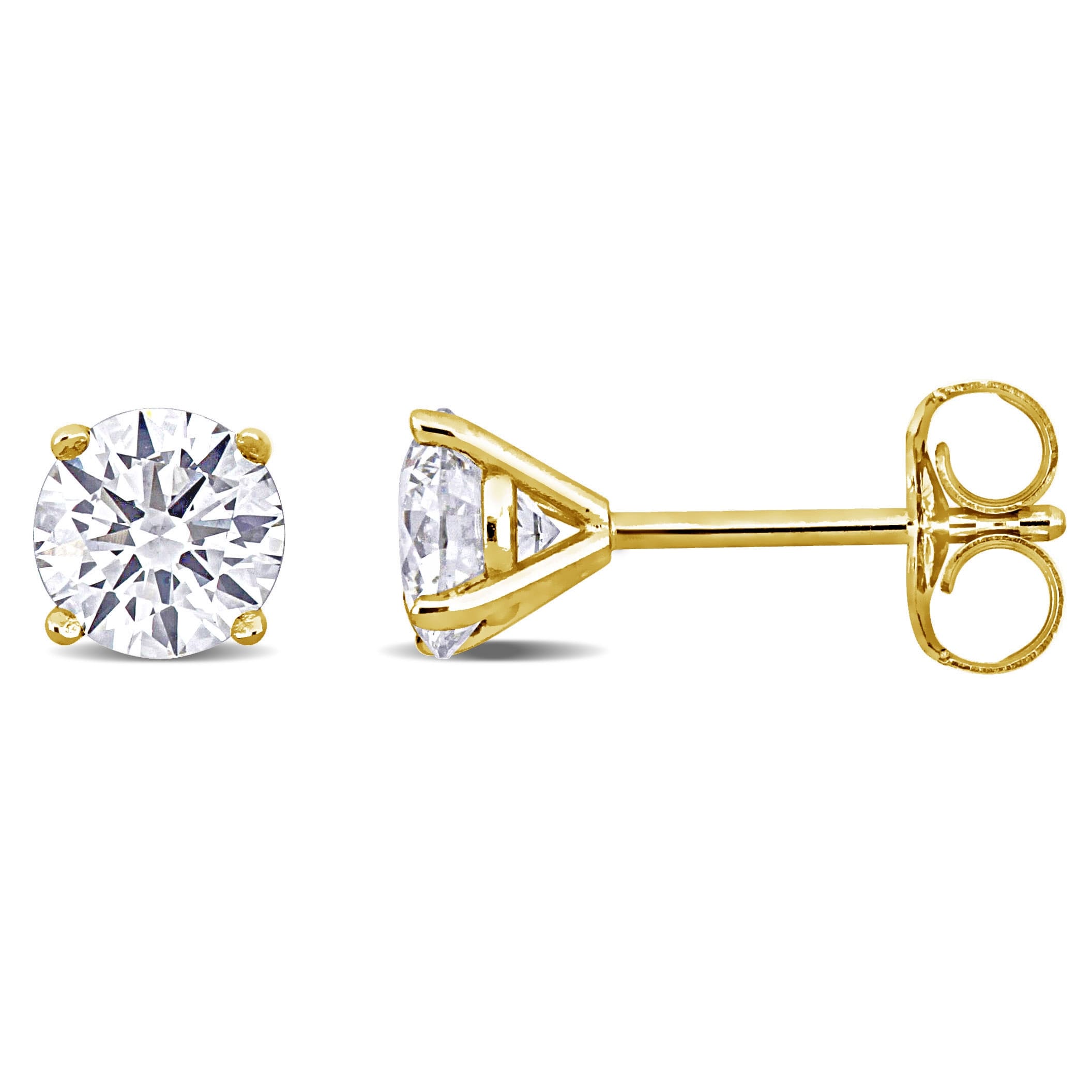 Miadora 1ct TW Lab-Grown Diamond Martini-Style Stud Earrings 14k Yellow Gold