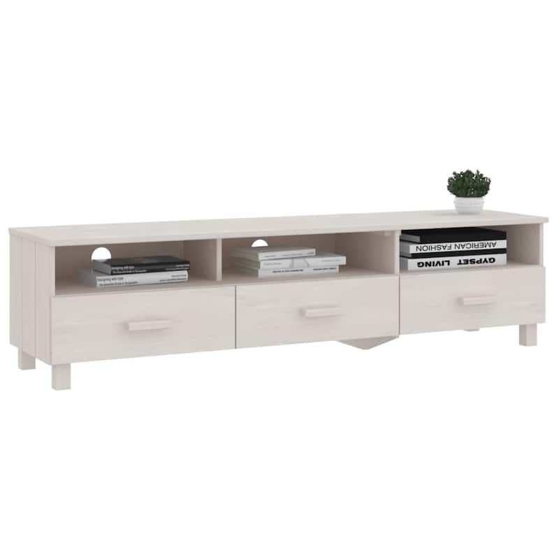 vidaXL TV Stand TV Console Sideboard TV Unit Cupboard HAMAR Solid Wood Pine - 62.2" x 15.7" x 15.7"