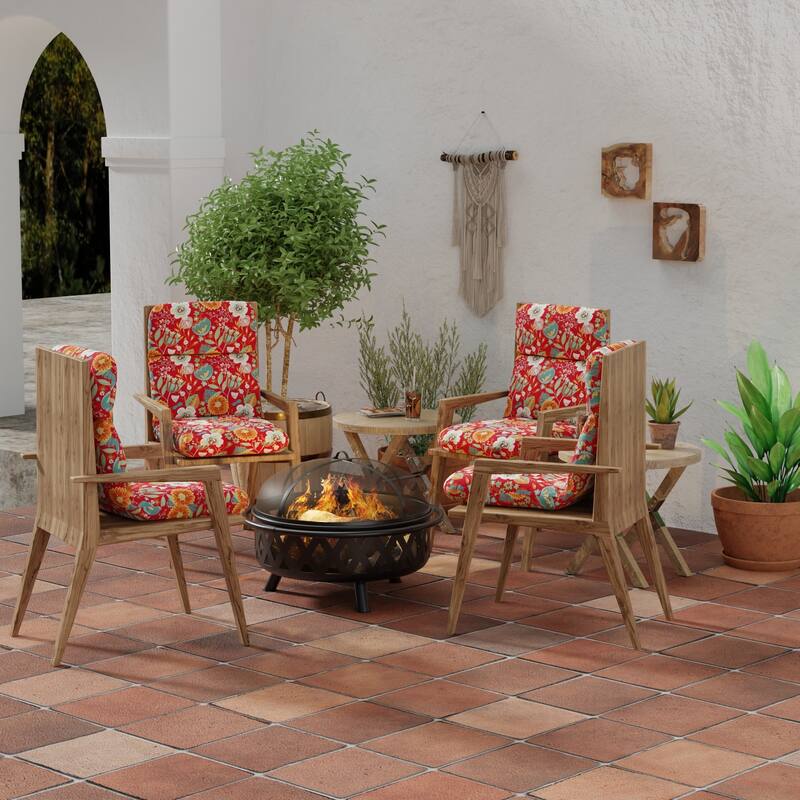 22" x 45" Outdoor Chair Cushion with Ties and Loop - 45'' L x 22'' W x 5'' H