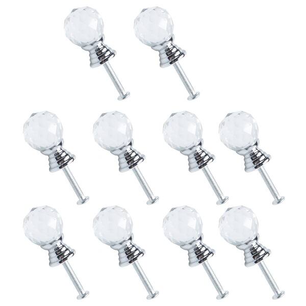 Shop 10pcs Crystal Glass Knobs 30mm Dia Round Knob With Screws