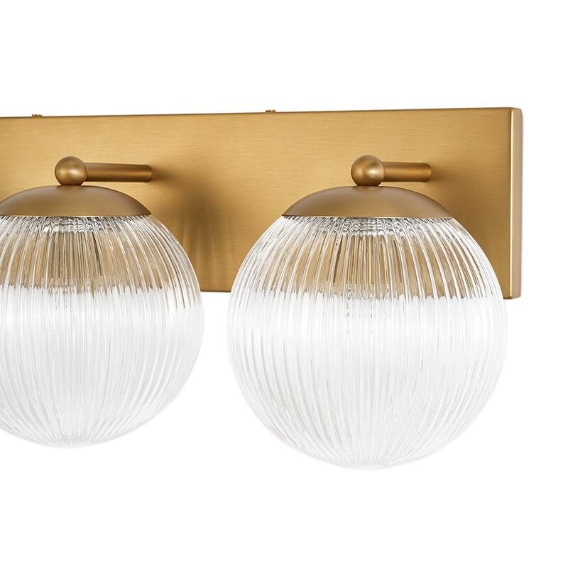 Glam 3-Light Dew-like Ribbed Glass Globe Vanity Light - 22.1 in