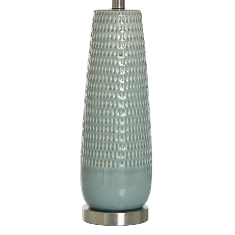 Starlite - Ceramic Table Lamp - Dimpled Luster Finish - Off-White Shade