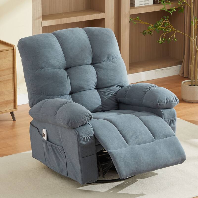 Massage Recliner Chair with Vibration and Lumbar Heating 350LB Capacity Swivel Rocker