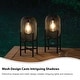 preview thumbnail 23 of 24, Glitzhome Set of 2 Metal Black Solar Powered Outdoor Lantern with Stand