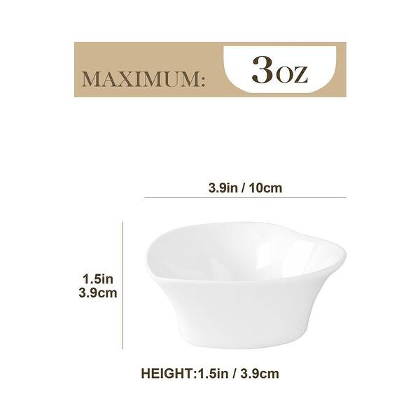 MALACASA, Series Ramekin, 4'' White Porcelain Ramekins Heart-shaped ...