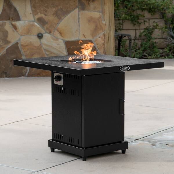 Belleze 40 000btu Outdoor Gas Firepit Table Patio Heater With Fire Glass Kit Standard Overstock 29643951