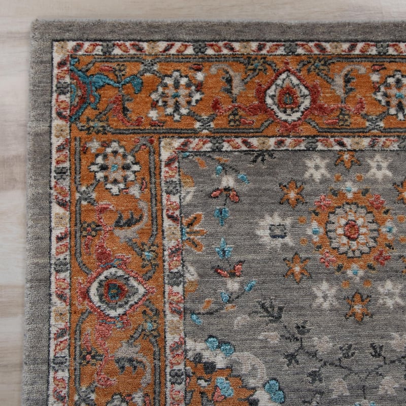 Alora Decor Cosmopolitan Traditional Orange Wool/Tencel Area Rug