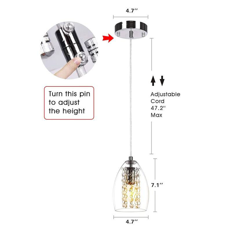 Modern 1/3-Light Linear Clear Glass Island Pendant Light for Dining Room
