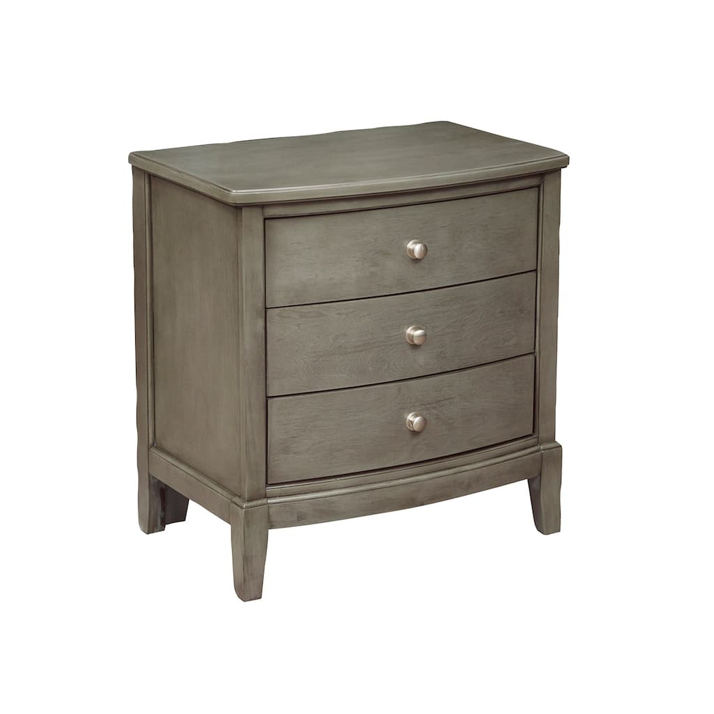 Bedroom Furniture 3 Drawers Nightstand Birch Veneer Nickel Hardware Bed Side Table