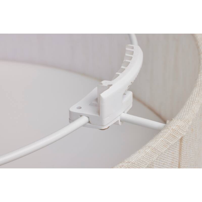 15 inch CCT Selectable Fabric Drum LED Decor Flush Mount Fixture Beige Fabric Shade Acrylic Diffuser - Beige Fabric