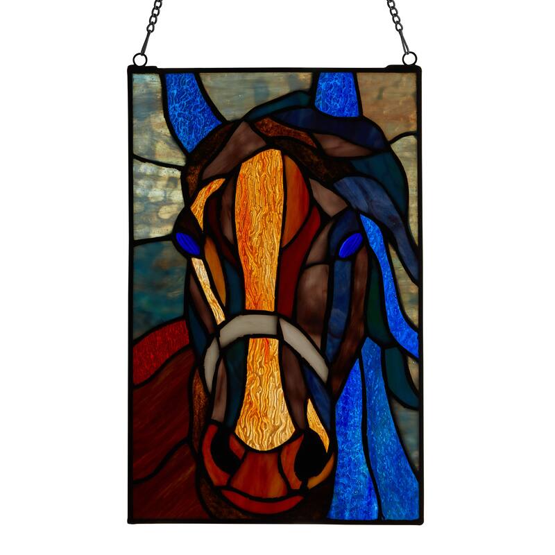 River of Goods Multicolor Mustang River of Goods Stained Glass Window Panel - 8.5" x 0.25" x 13" - Multi