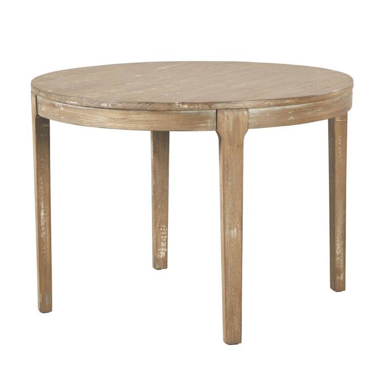 Tuley Dining Table, Tapered Legs, Pine Wood, Gray, 42 Inch Round Top