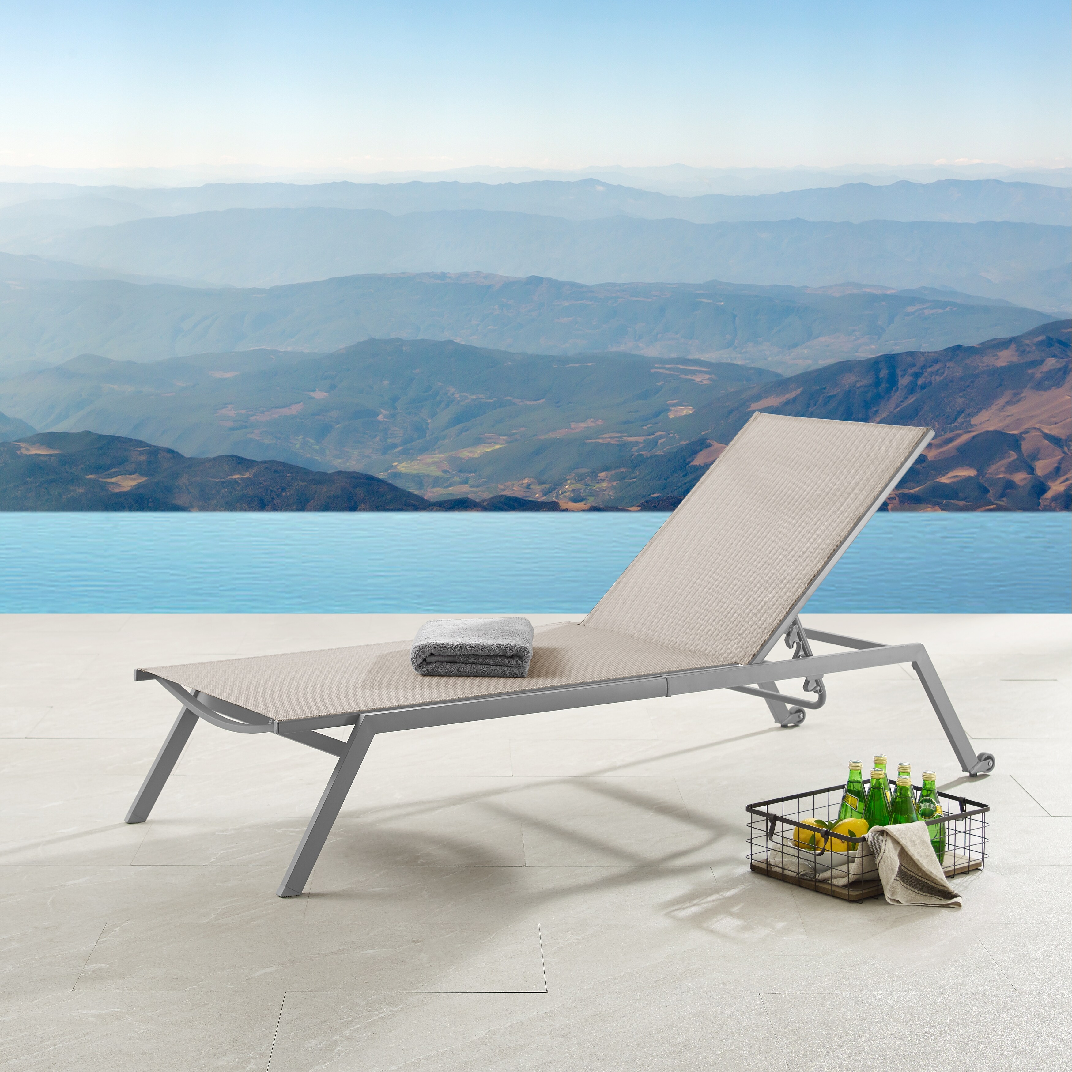 Corvus Torino Adjustable Sling Fabric Patio Chaise Lounge Bed Bath Beyond 33265752
