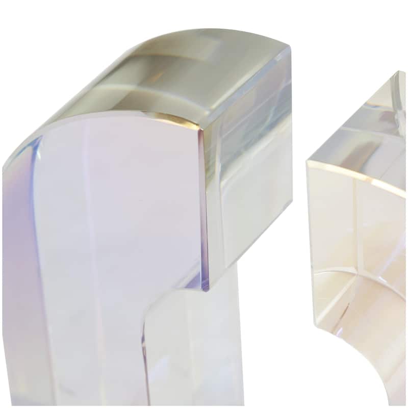 Crystal Geometric Arched Bookends - Set of 2 Clear - Roche River Decor