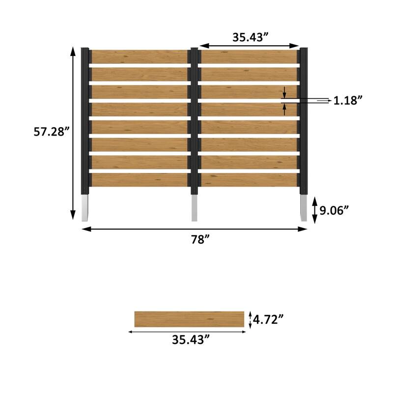 VEIKOUS Versatile 4-Sided Wooden Privacy Panels, L-Shape or Straight Line Fence for Garden, Pool, AC Unit, and Trash Enclosure