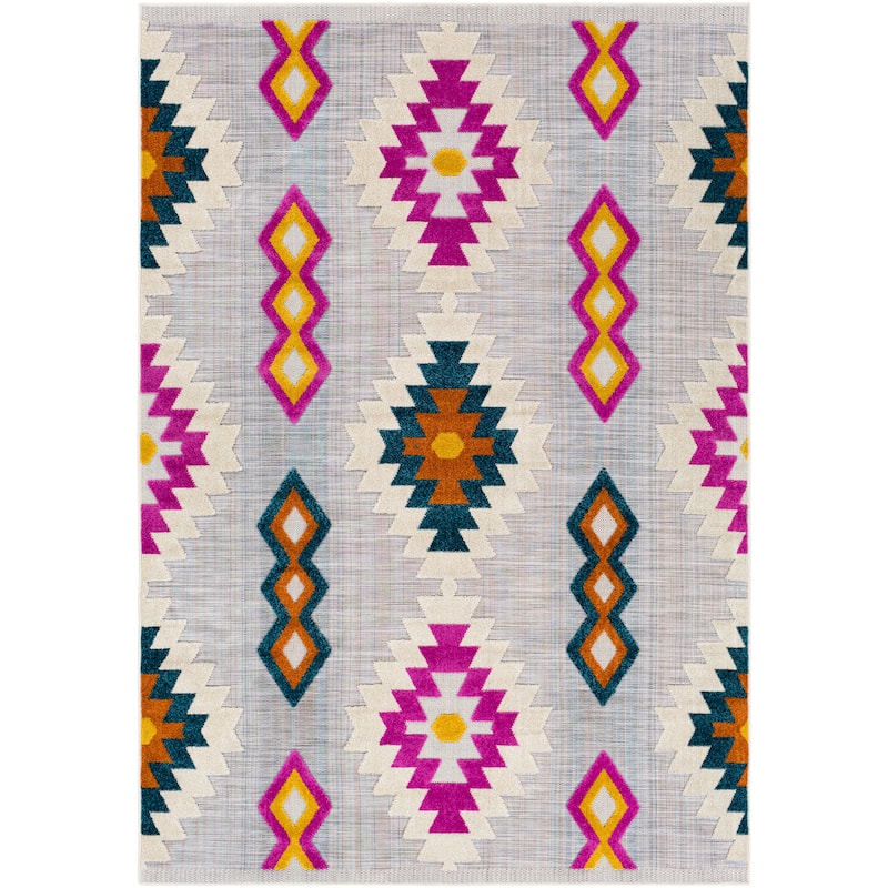 Avril Indoor/ Outdoor Southwestern Stripe Area Rug