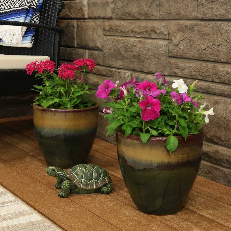 Resort Ceramic Planter - Set of 2 - 10-Inch