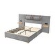 preview thumbnail 15 of 20, Storage Full Size Platform Bed with 2 Outlets, 2 Bedside Pillows and Shelves