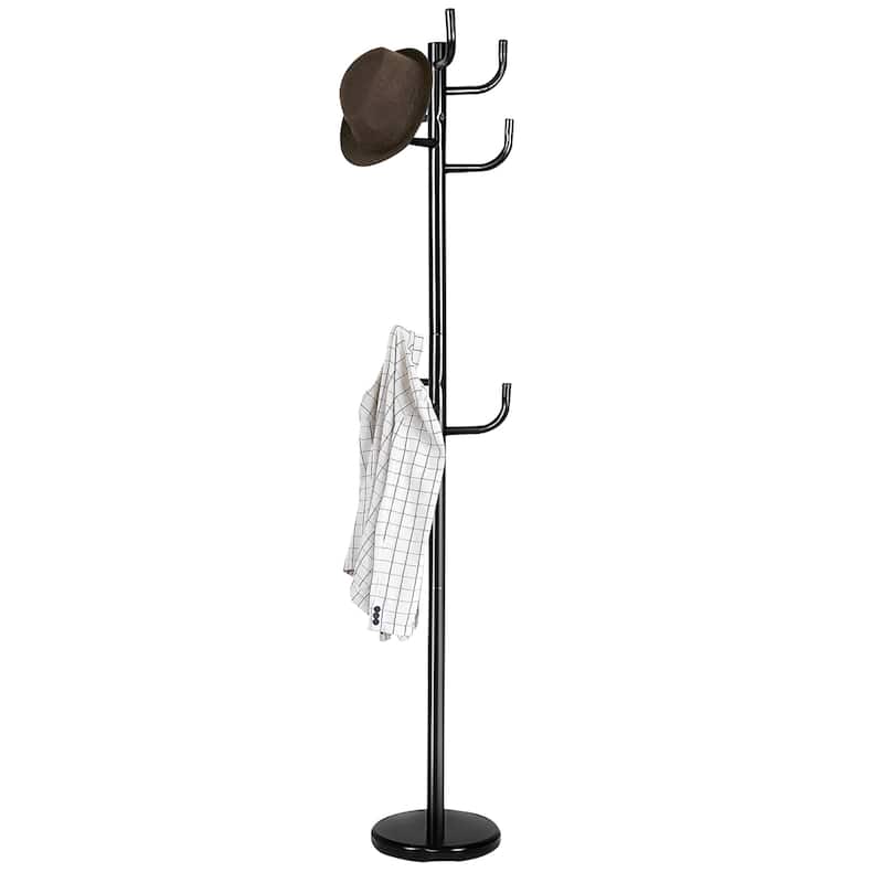 Metal Coat Rack Freestanding Hat Stand Coat Tree Hanger with Hooks