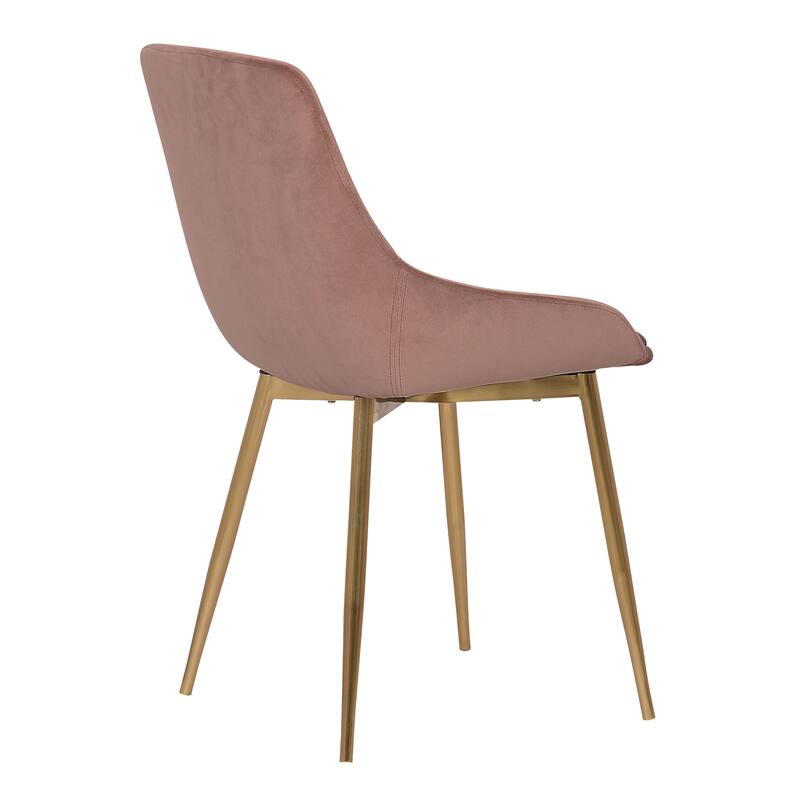 Modern Velvet Upholstered Dining Chair Accent Chair with Metal Legs