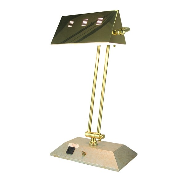 Shop Brass Color Contemporary Bankers Lamp With Power ...