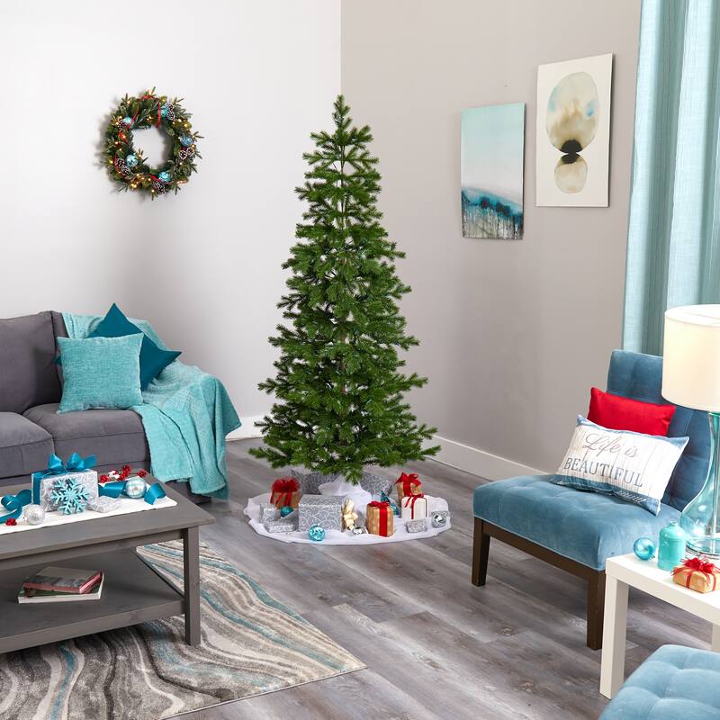 6.5ft. Spruce Artificial Christmas Tree with 200 Warm Multifunction LED Lights and 265 Branches - Festive X-Mas Glow