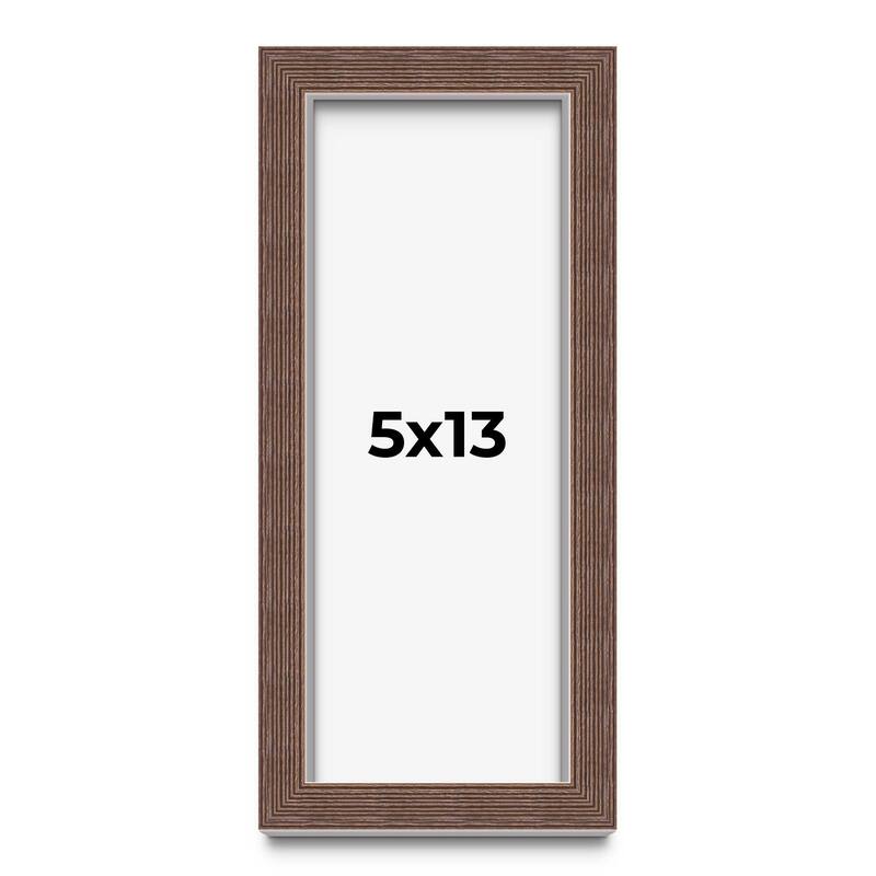 5x13 In Shadow Box Frame Brown | 1.125 inches Deep Real Wood Rustic