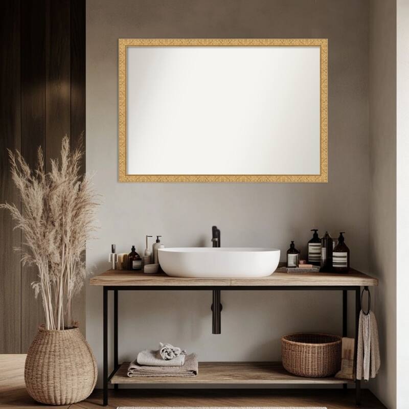 Lila Non-Beveled Wood Framed Bathroom Vanity Wall Mirror