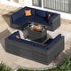 preview thumbnail 153 of 154, FINCATI Outdoor High-back Wicker Patio Sectional Set, 500 lbs Luxury Oversized Conversation Set, Spacious Couch Set