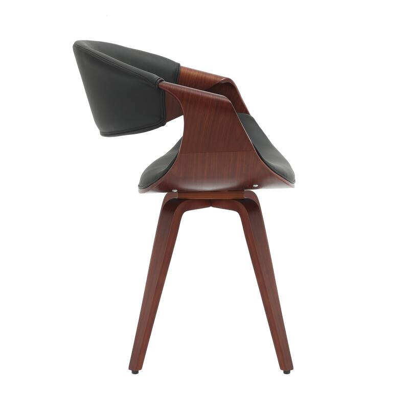 Porthos Home Drew Faux Leather Mid Century Dining Chair with Wooden Legs