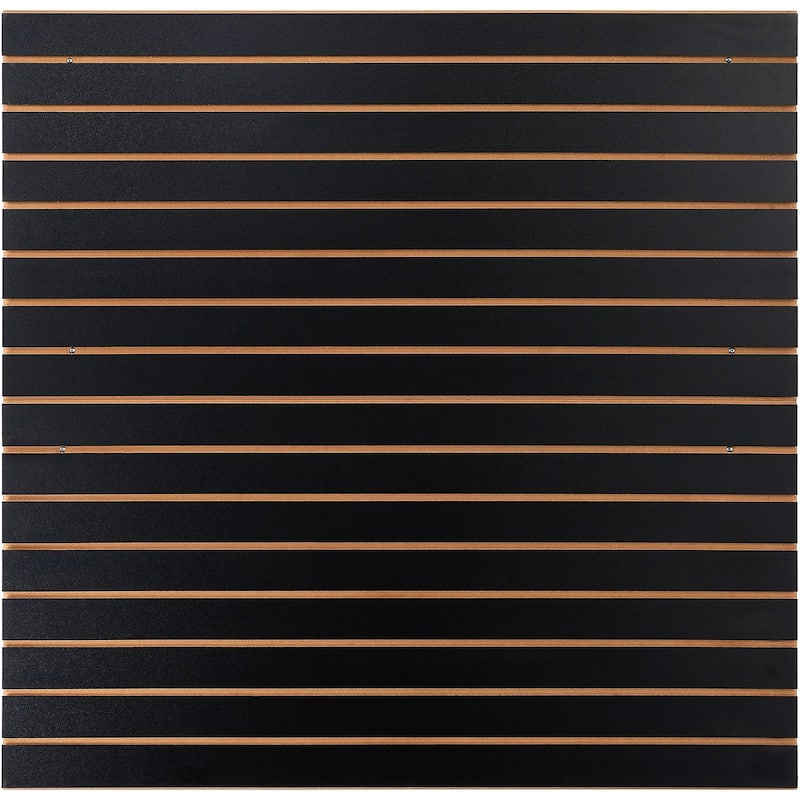 Black 4 x 2 Feet MDF Heavy Duty Garage Wall Organizer Panels with 3" Standard Groove Space - 24"H x 48"L