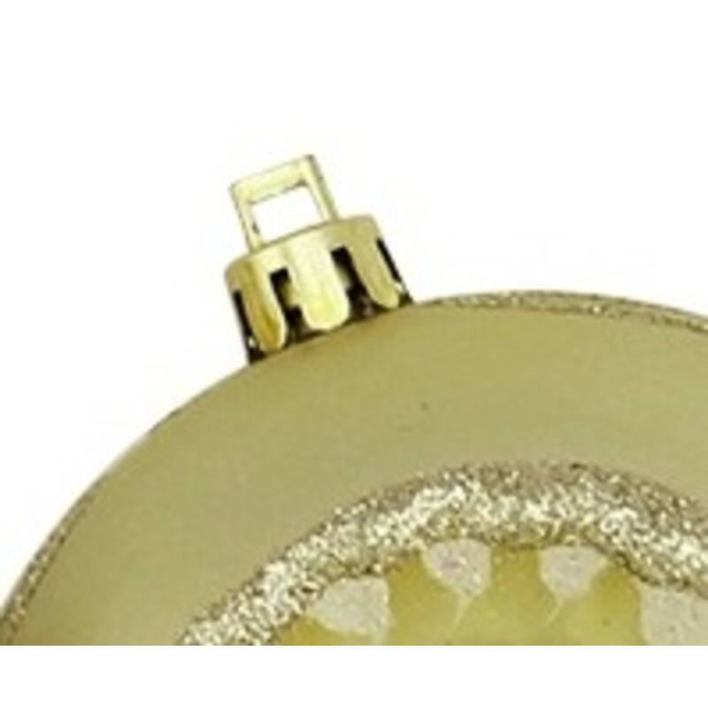 5ct Gold Retro Reflector Shatterproof Christmas Ball Ornaments 3.25"
