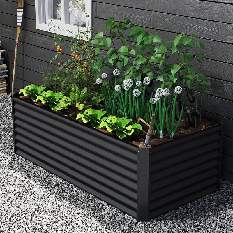 Heavy-Duty Outdoor Garden Planter Box for Vegetables with Safety Edge