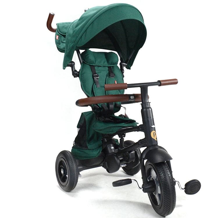 Rito Plus Folding Stroller/ Trike - Premium Midnight Black - Green - One Size
